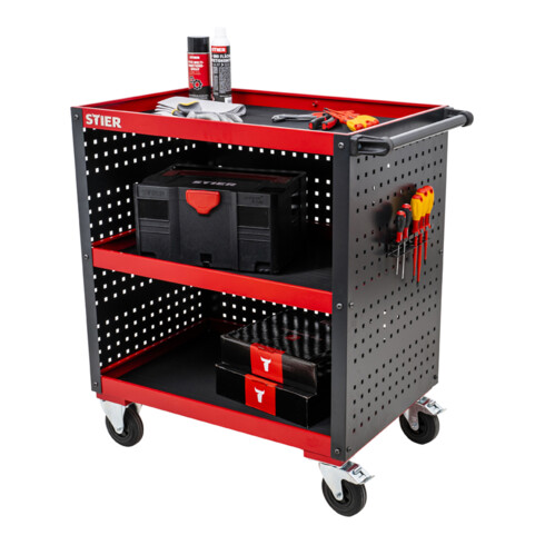 STIER Servicewagen mit Lochplattenverkleidung HxBxT 960x810x543 mm