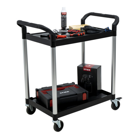 STIER Servierwagen mit 2 Etagen LxBxH 860x480x930 mm