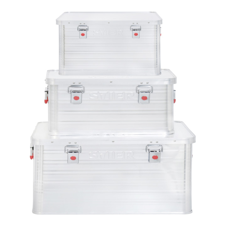 STIER set aluminium boxen 50 l + 85 l + 135 l