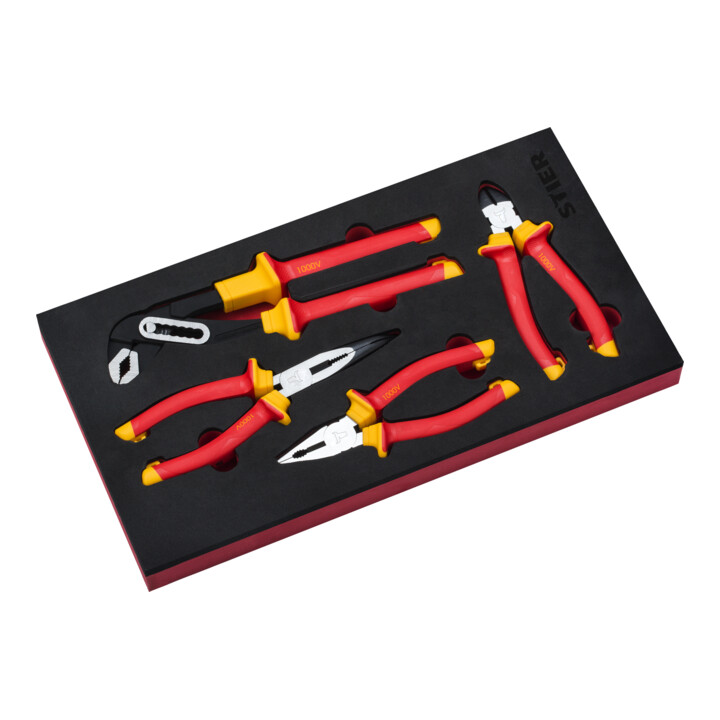 STIER Set de pinces isolation de protection atelier électrique 4 pièces certifié VDE