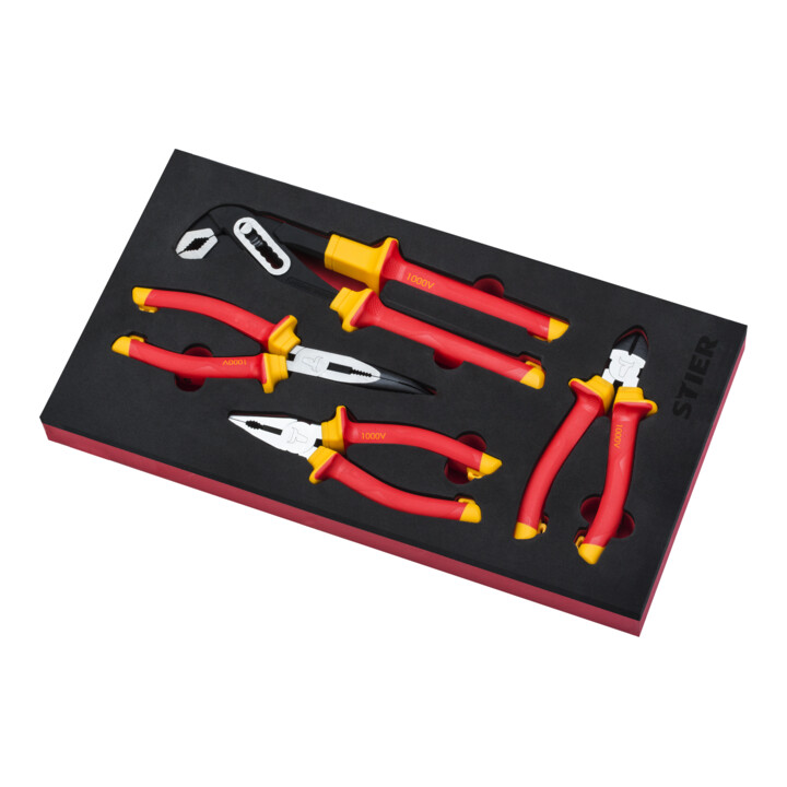 STIER Set de pinces isolation de protection atelier électrique 4 pièces certifié VDE