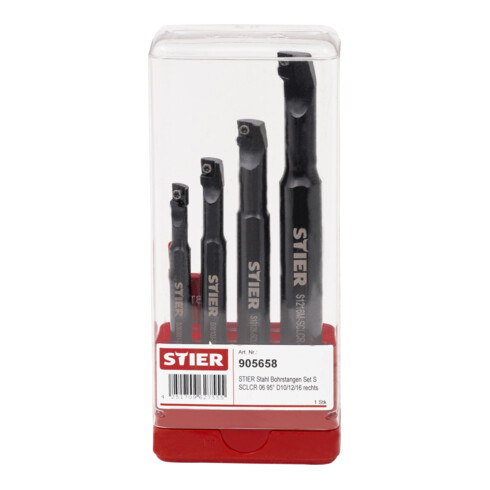 STIER Set di barre alesatrici SCLC 95° per inserti CC.. D08/10/12/16 dx senza passaggio interno del lubrorefrigerante
