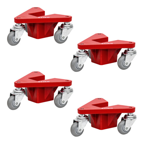 STIER Set di carrelli angolari in alluminio portata 100 kg 195x165x85 mm
