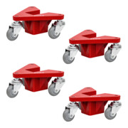 STIER Set di carrelli angolari in alluminio portata 100 kg 195x165x85 mm-1