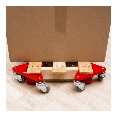 STIER Set di carrelli angolari in alluminio portata 100 kg 195x165x85 mm