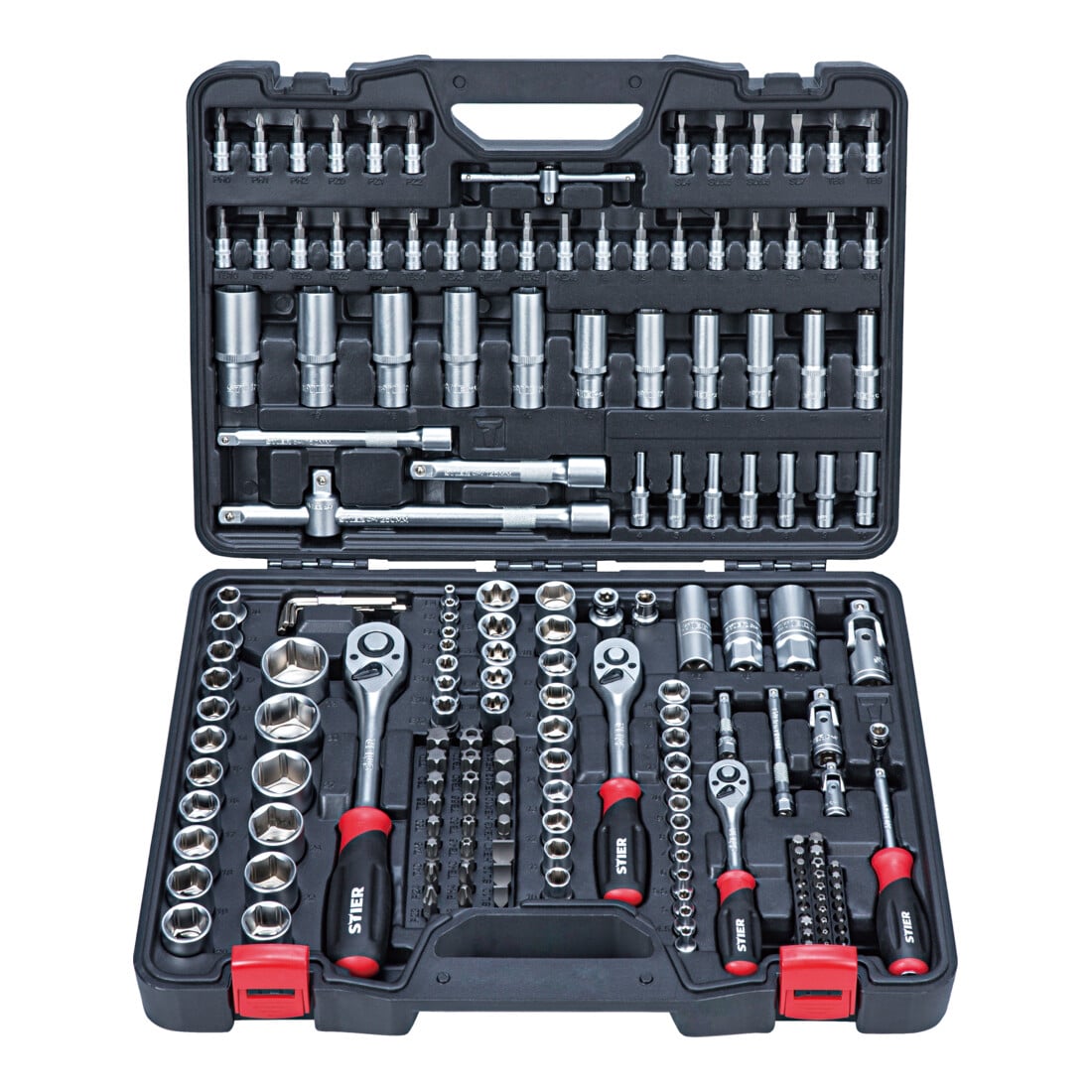 STIER Set di chiavi a bussola, 1/4, 3/8 e 1/2 pollice, 179 pezzi
