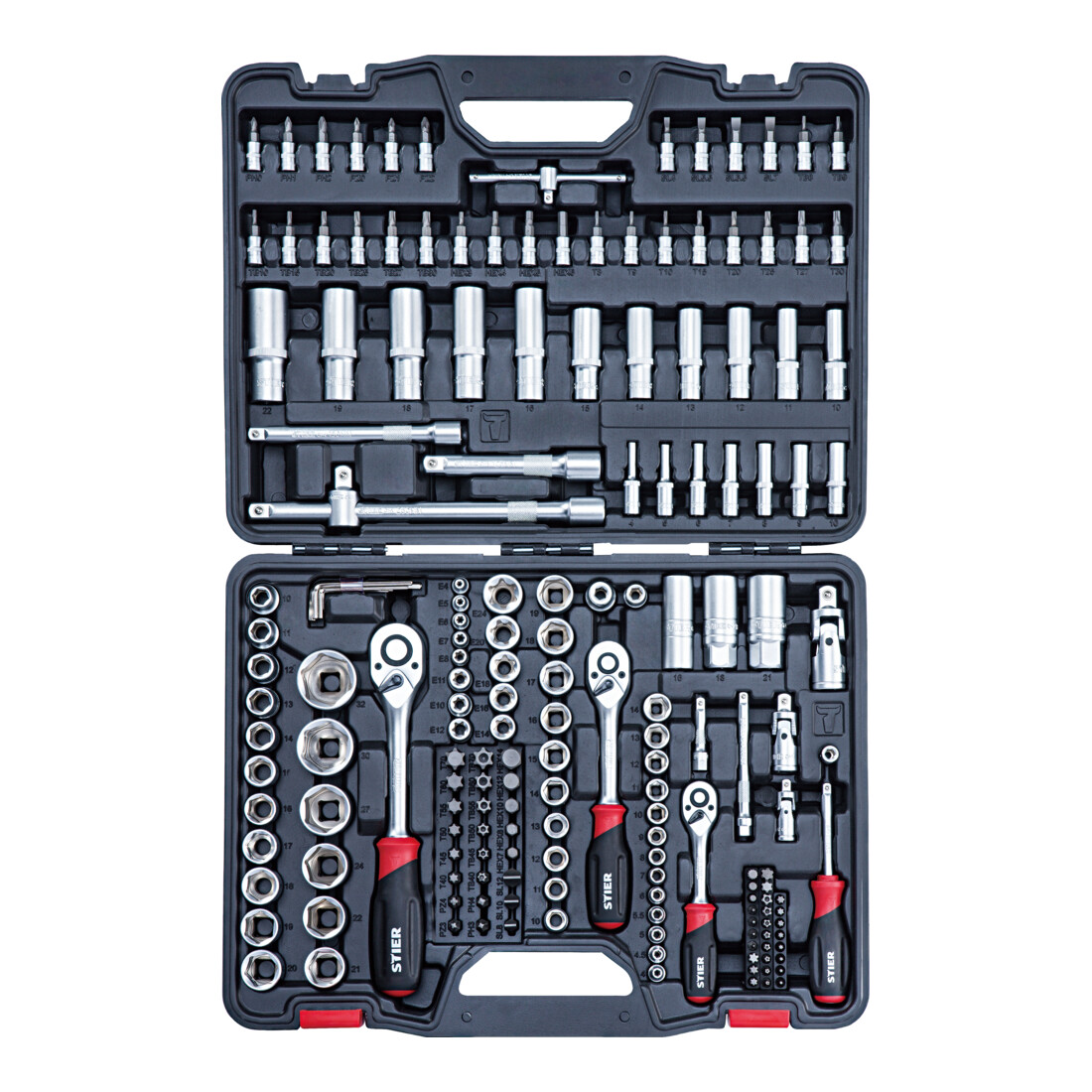 STIER Set di chiavi a bussola, 1/4, 3/8 e 1/2 pollice, 179 pezzi