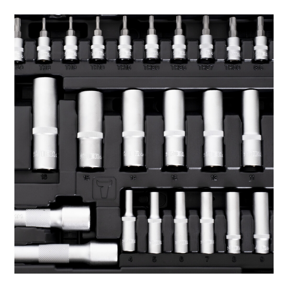 STIER Set di chiavi a bussola, 1/4, 3/8 e 1/2 pollice, 179 pezzi