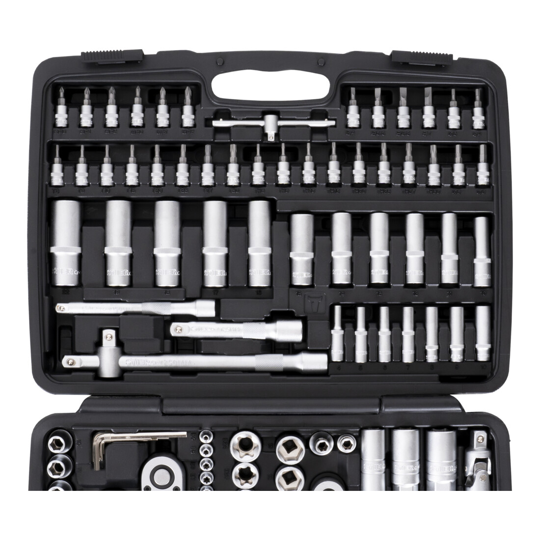 STIER Set di chiavi a bussola, 1/4, 3/8 e 1/2 pollice, 179 pezzi