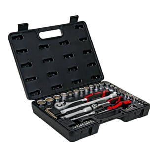 STIER Set di chiavi a bussola 1/4 pollice + 1/2 pollice, 54 pezzi