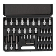 STIER Set di chiavi a bussola e bit, 1/2 pollice, 1/4 pollice, ISK/TX, 42 pezzi