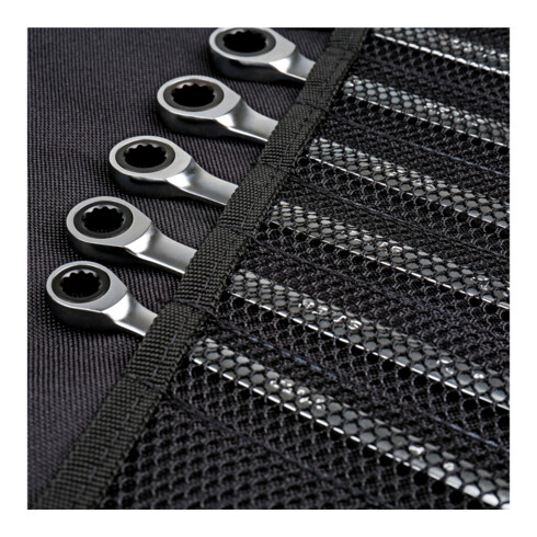 STIER Set di chiavi combinate a cricchetto, apertura chiave 8 - 19 mm, 12 pezzi