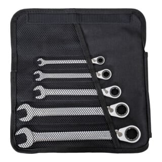 STIER Set di chiavi combinate a cricchetto reversibili apertura chiave 8 - 19 mm 5 pezzi