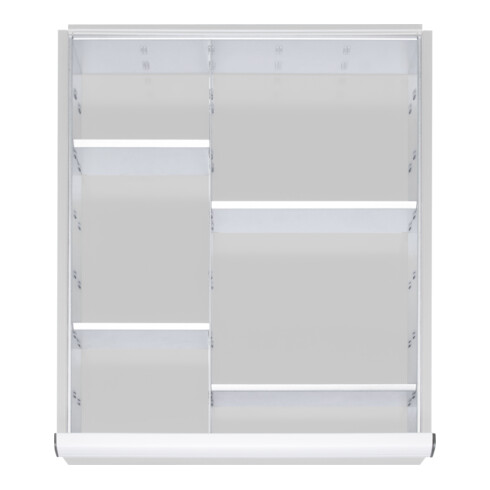 STIER Set di divisori per cassetti con altezza del pannello frontale 120-150 mm 1x4 separatori lisci
