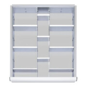 STIER Set di divisori per cassetti con altezza del pannello frontale 120-150 mm 2x9 separatori lisci
