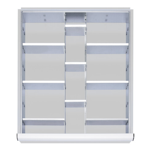 STIER Set di divisori per cassetti con altezza del pannello frontale 60-90 mm 2x9 separatori lisci