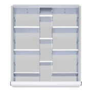 STIER Set di divisori per cassetti con altezza del pannello frontale 60-90 mm 2x9 separatori lisci