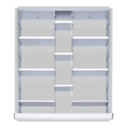 STIER Set di divisori per cassetti con altezza del pannello frontale 60-90 mm 2x9 separatori lisci
