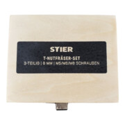 STIER Set di frese per scanalature a T 3 pezzi M5 M6 e M8 viti 8 mm per fresatura verticale-5