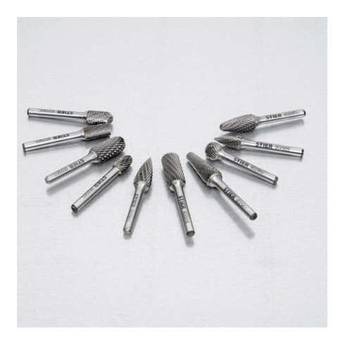 STIER Set di frese rotative, 10 pezzi