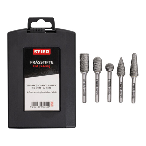 STIER Set di frese rotative, 5 pezzi
