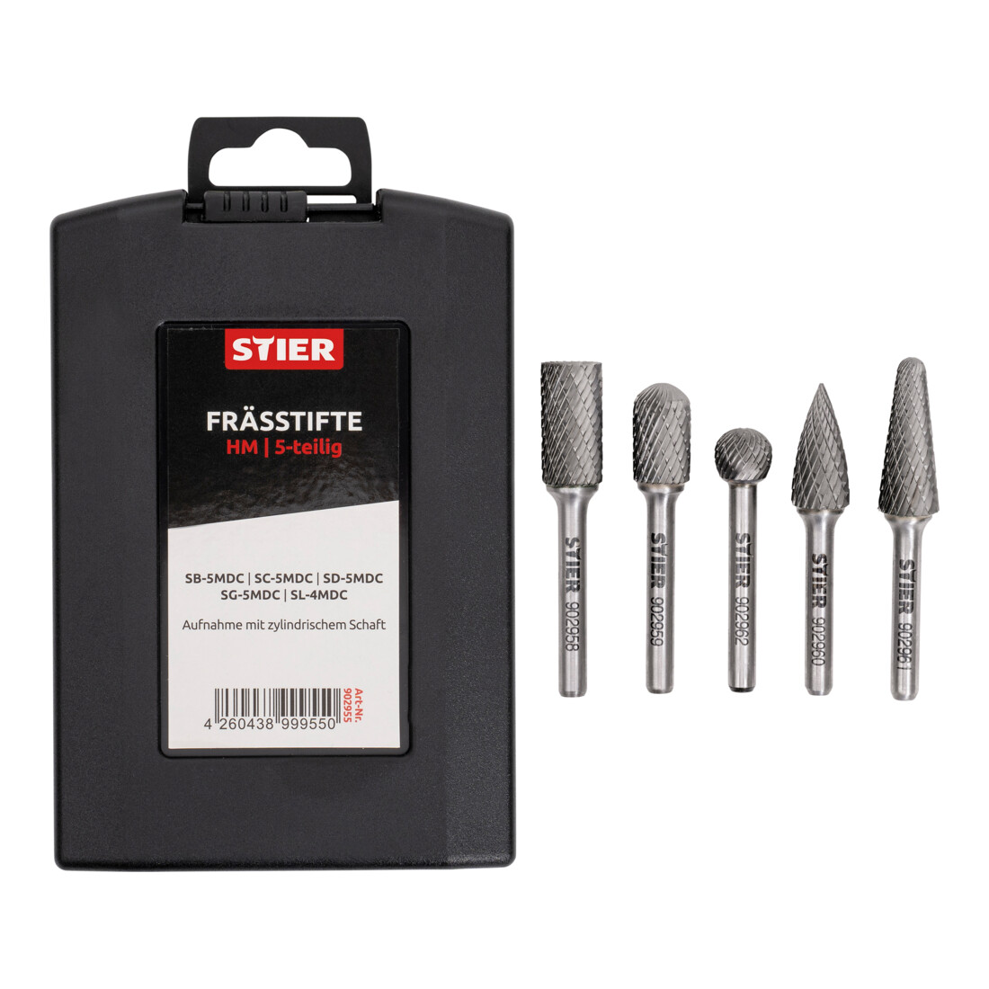 STIER Set di frese rotative, 5 pezzi