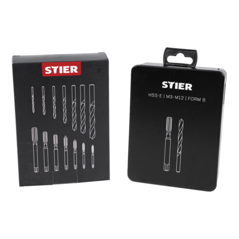 STIER Set di maschi a macchina e filettatori HSS-E Co8 M3-M12 forma B
