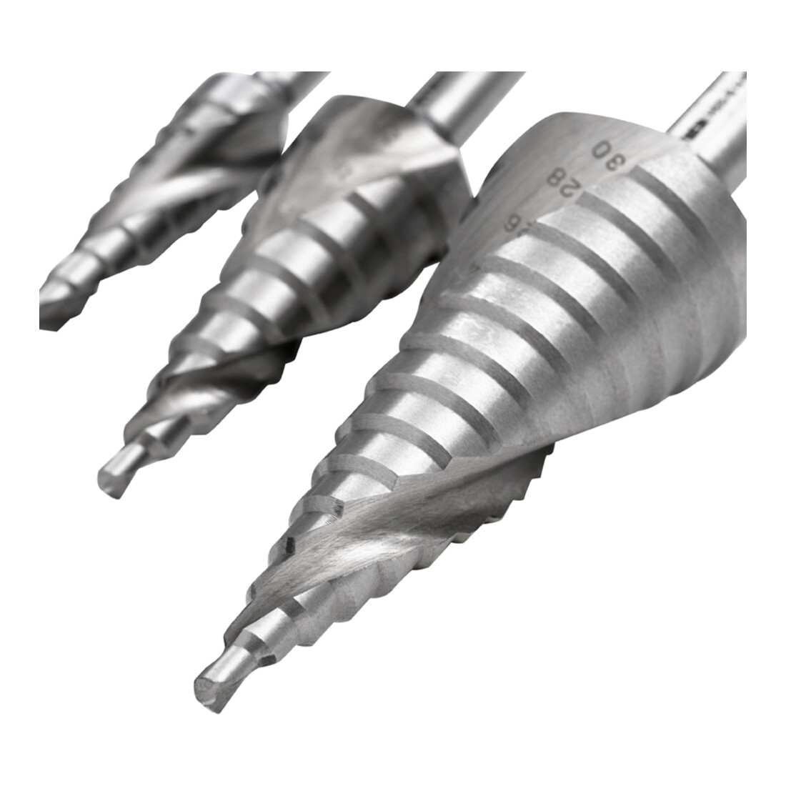 STIER Set di punte a gradino HSS-Co5 3 pz. in cassetta 4-12, 4-20, 4-30 mm