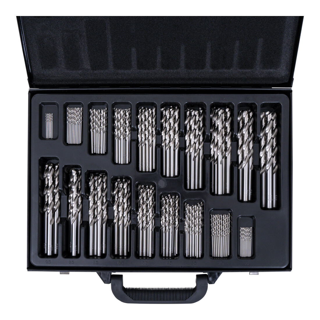 STIER Set di punte elicoidali Premium DIN 338 HSS-Co5 1-10 mm incremento di 0,5 mm 170 pezzi