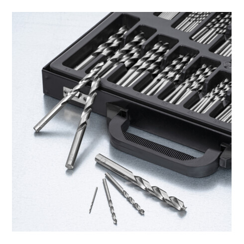STIER Set di punte elicoidali Premium DIN 338 HSS-Co5 1-10 mm incremento di 0,5 mm 170 pezzi