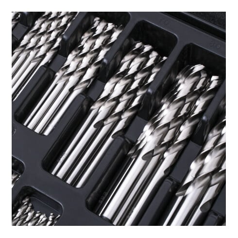 STIER Set di punte elicoidali, Standard, DIN 338, HSS-G, 1 - 10 mm, incremento di 0,5 mm, 170 pezzi
