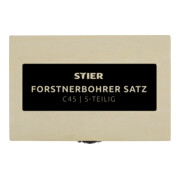 STIER Set di punte Forstner in cassetta di legno, 5 pezzi (15, 20, 25, 30, 35 mm)-4