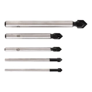 STIER Set di punte per piastrelle 5 pz. con codolo cilindrico 4 - 10 mm