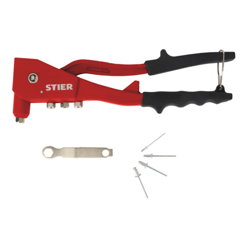 STIER Set di rivetti ciechi con rivettatrice manuale e rivetti ciechi 201 pezzi