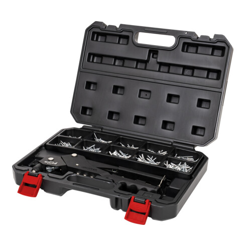STIER Set di rivetti ciechi Premium con rivettatrice manuale 360° e rivetti ciechi 501 pezzi