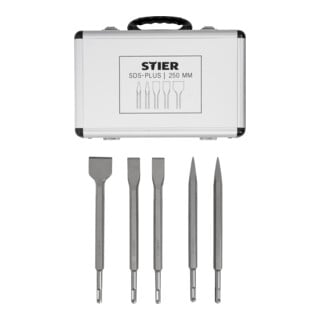 STIER Set di scalpelli SDS-Plus 5 pz. 250 mm