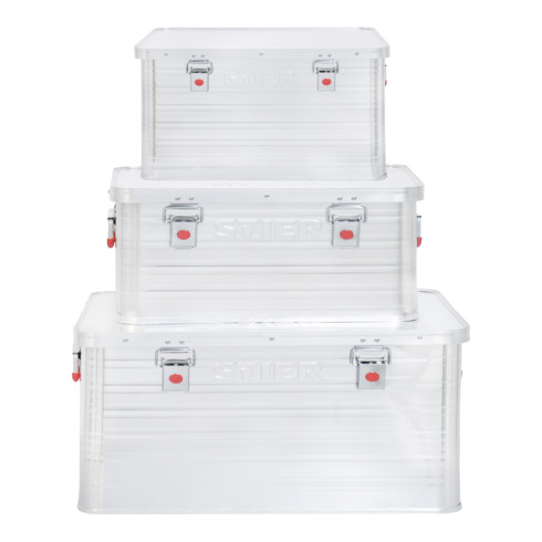 STIER Set di scatole in alluminio 50 l + 85 l + 135 l