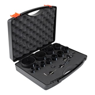 STIER Set di seghe a tazza HSS-Co8 bimetallo 17 pezzi (20, 22, 25, 32, 35, 40, 44, 51, 60, 68, 76 mm)