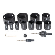 STIER Set di seghe a tazza HSS-Co8 bimetallo 17 pezzi (20, 22, 25, 32, 35, 40, 44, 51, 60, 68, 76 mm)-2