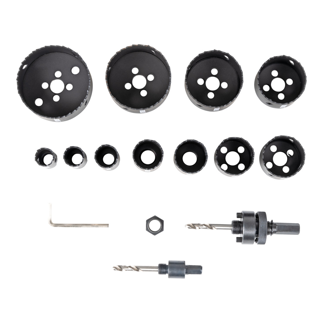 STIER Set di seghe a tazza HSS-Co8 bimetallo 17 pezzi (20, 22, 25, 32, 35, 40, 44, 51, 60, 68, 76 mm)
