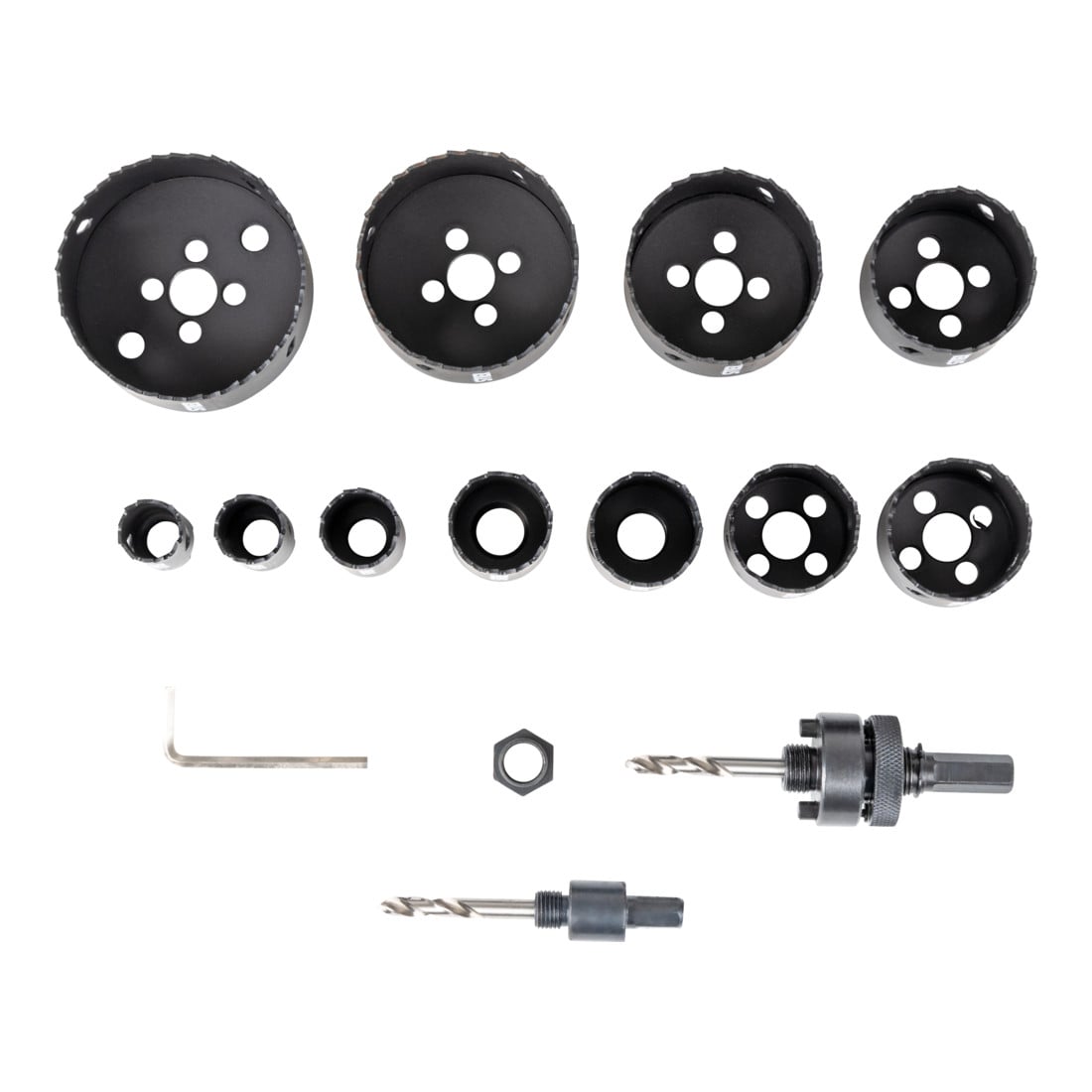 STIER Set di seghe a tazza HSS-Co8 bimetallo 17 pezzi (20, 22, 25, 32, 35, 40, 44, 51, 60, 68, 76 mm)