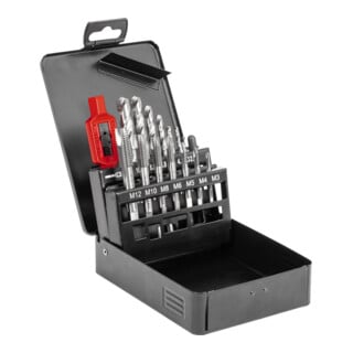 STIER Set di strumenti per maschiatura 15 pezzi M3-M12 forma B HSS-G