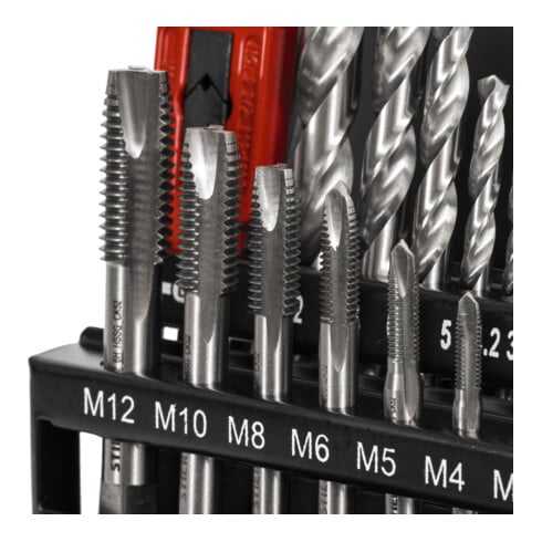 STIER Set di strumenti per maschiatura 15 pezzi M3-M12 forma B HSS-G
