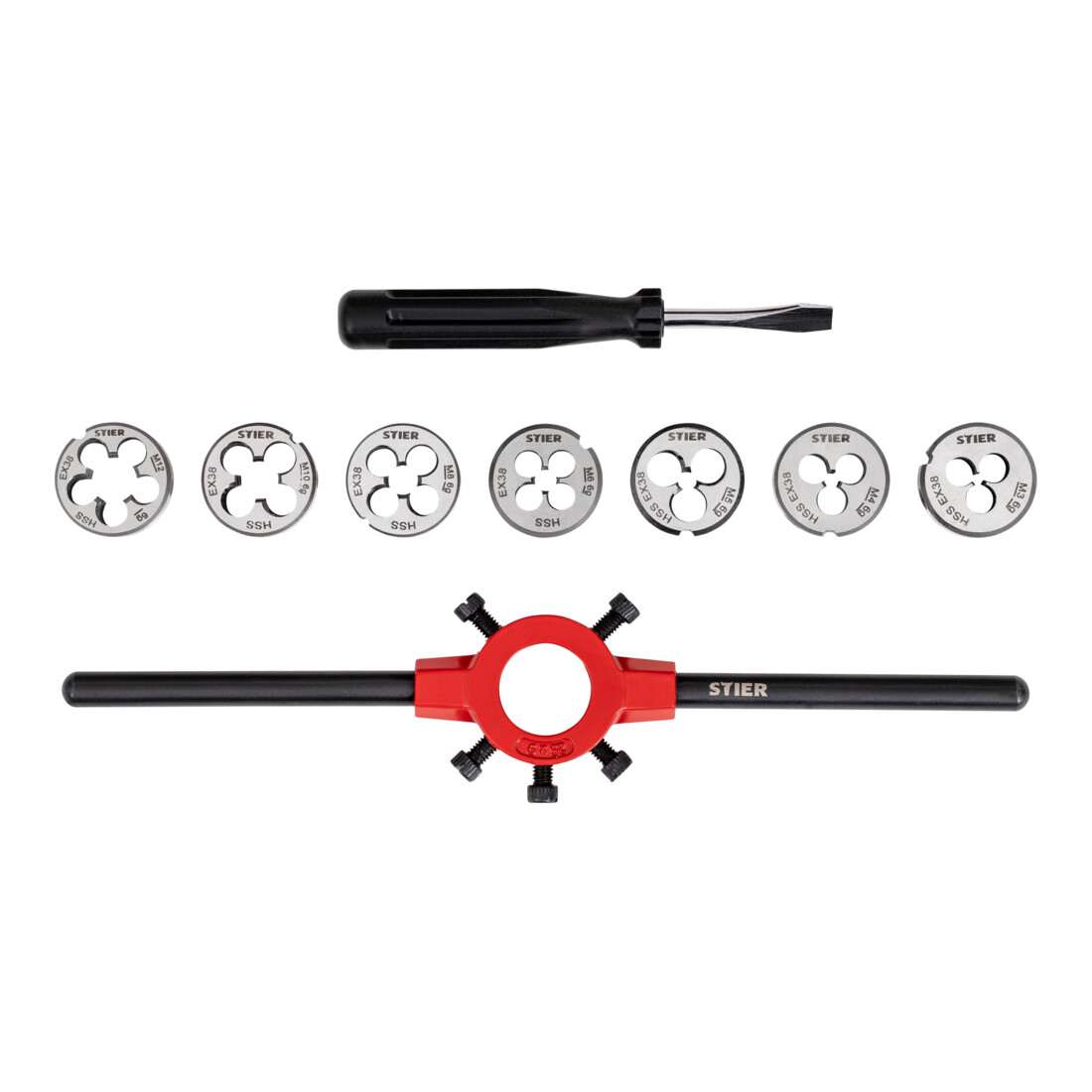 STIER Set di strumenti per maschiatura / set di filettatori 32 pezzi M3-M12 HSS-G