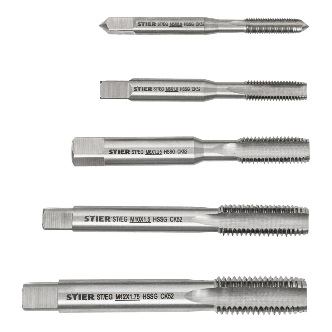 STIER Set per riparazione filettature 171 pezzi M5 - M12