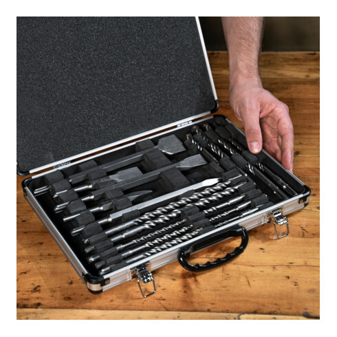 STIER Set punte e scalpelli SDS-Plus, 17 pezzi