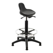 STIER Sgabello da banco con elementi scorrevoli e anello poggiapiedi altezza della seduta 640-890 mm sedile in PU con incavo di presa-2