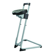 STIER Sgabello da banco con telaio in acciaio grigio altezza della seduta 600-850 mm sedile in PU-1