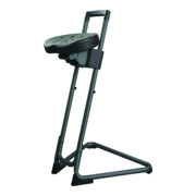 STIER Sgabello da banco con telaio in acciaio nero altezza della seduta 600-850 mm sedile in PU-1