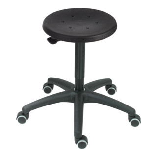 STIER Sgabello da lavoro con ruote altezza della seduta 420-610 mm sedile in PU